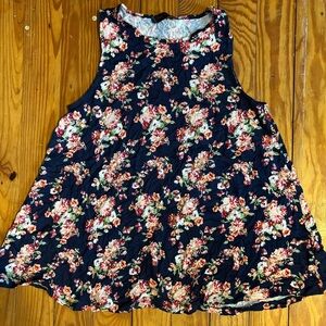 Womens Floral Tank Top Medium Sleeveless‎ Flowy Casual Summer Top
